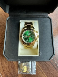 VK63 Custom Made Seiko Daytona Chronograph Gold Green John Mayer 40mm Mod Watch - Picture 1 of 6