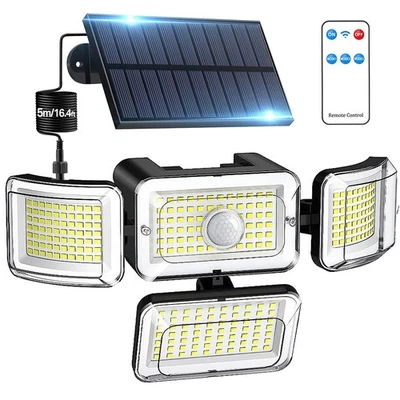 LED Solarleuchte mit Bewegungsmelder Außen Solarlampen Fluter Sensor Strahler DE - Bild 1 von 4