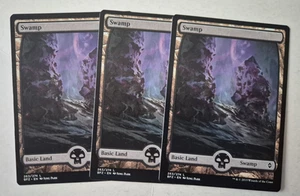 Magic The Gathering -MTG -  Swamp - Battle for Zendikar - Full Art x 3 - NM - Picture 1 of 1