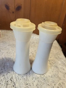 Vintage Tupperware 6” Hourglass Salt & Pepper Shakers 718-White (2) - Picture 1 of 3