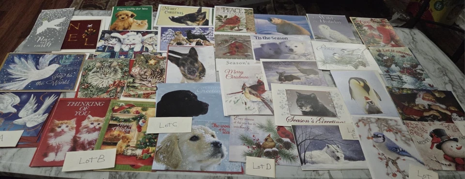 20 Asst. Cartões de Natal escolha o LOTE favorito de cartões animais e muito mais - Imagem 1 de 1