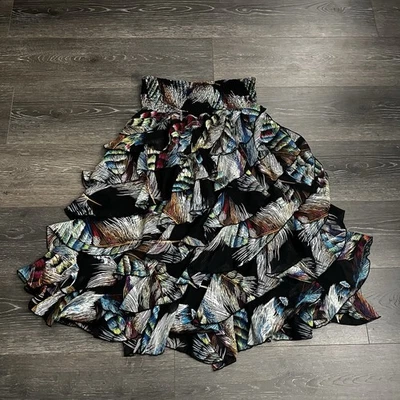 Coco Bianco Ruffle Feather Boho Skirt Coquette Girl Size Large Whimsigoth Hippie - Image 1 of 4