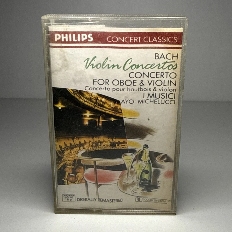 Bach, I Musici, Michelucci Violin Concerto Cassette Tape album (Philips 1989) - Image 1 of 4