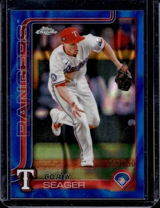 2025 Topps cromo #24 refractores de lava azul Corey Seager #/150 - Imagen 1 de 2