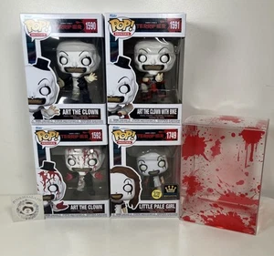 Terrifier #1591 1592 Art the Clown w/Bike w/Knife The Pale Girl Funko Pop Bundle - Picture 1 of 1