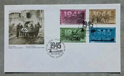 Canada First Day Cover FDC Commemorating 50th Anniversary End of WWII 1995 - Image 1 of 2