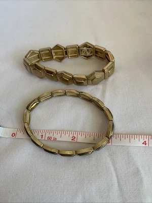 2 Brazaletes elásticos vintage Lia Sophia de 8” oro mate retirados Foto 1 de 4