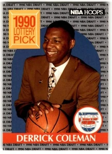 1990-91 Hoops Derrick Coleman Rookie #390 New Jersey Nets - Picture 1 of 2