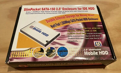 NEW SlimPocket Sata-150 2.5” Enclosure For IDE HDD - Image 1 of 3