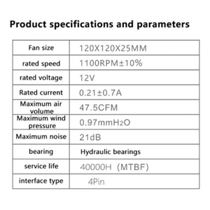 12cm 9 Blades Computer Fans With RGB Atmosphere Lamp Light High Cooling _xa - Afbeelding 1 van 14