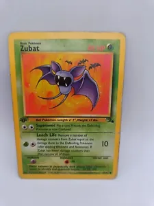 Zubat 1st Edition Fossil 57/62 1999 WoTC Vintage Pokemon Card - HP - Picture 1 of 2