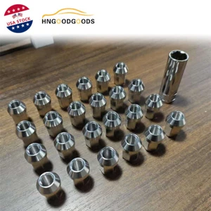Universal 24pcs M14*1.5 Stainless Steel Wheel Nuts Lug Nuts Hex 19mm Length 35mm - Picture 1 of 14