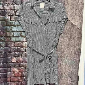 SO by Kohl’s Black White Striped Belted Dress Size L - Picture 1 of 8
