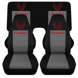 Fits Pontiac Firebird Trans Am Front Rear Seat Cover 1982-1992 Black Charcoal - Picture 1 of 1