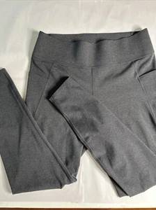 Uniqlo AIRism Soft Dry Cool Leggings Gray Pull On Large Athletic Yoga Base Layer - Picture 1 of 11