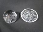Lovely Vintage Crystal Cut Glass Paperweight & Pin Ring Dish
