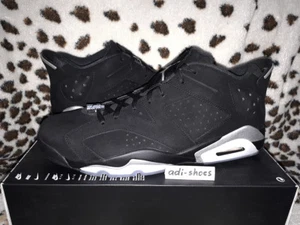 2015 NIKE AIR JORDAN 6 RETRO LOW BLACK CHROME US17 premium 304401-003 5 8 9 11 - Picture 1 of 6