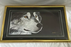 Jon Van Zyle Wolf Alaska Poster Signed Artist 1986 Professionally Framed 24x18 - Picture 1 of 14
