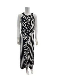 Chicos Collection Women’s Size S Sleeveless Black White Zebra Print Maxi Dress - Picture 1 of 7
