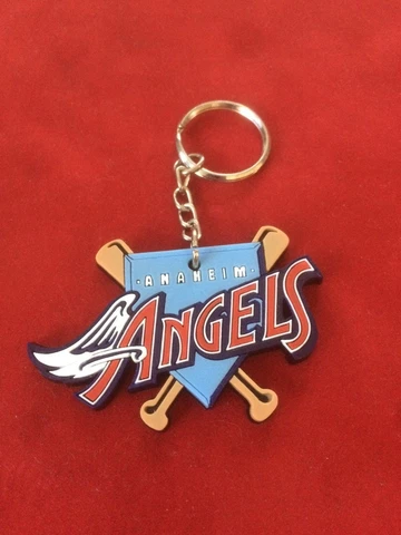 NEW Anaheim Angels Los Angeles Rubber Fob Key Chain Ring Throwback Vintage Logo Cover
