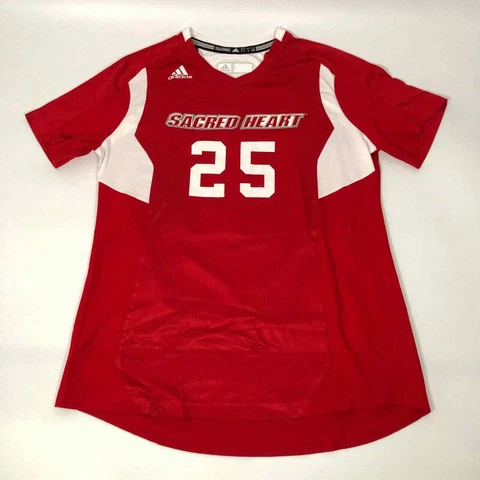 Sacred Heart Pioneers Adidas Womens Jersey Large Red White NCAA Soccer #25 Top Cover