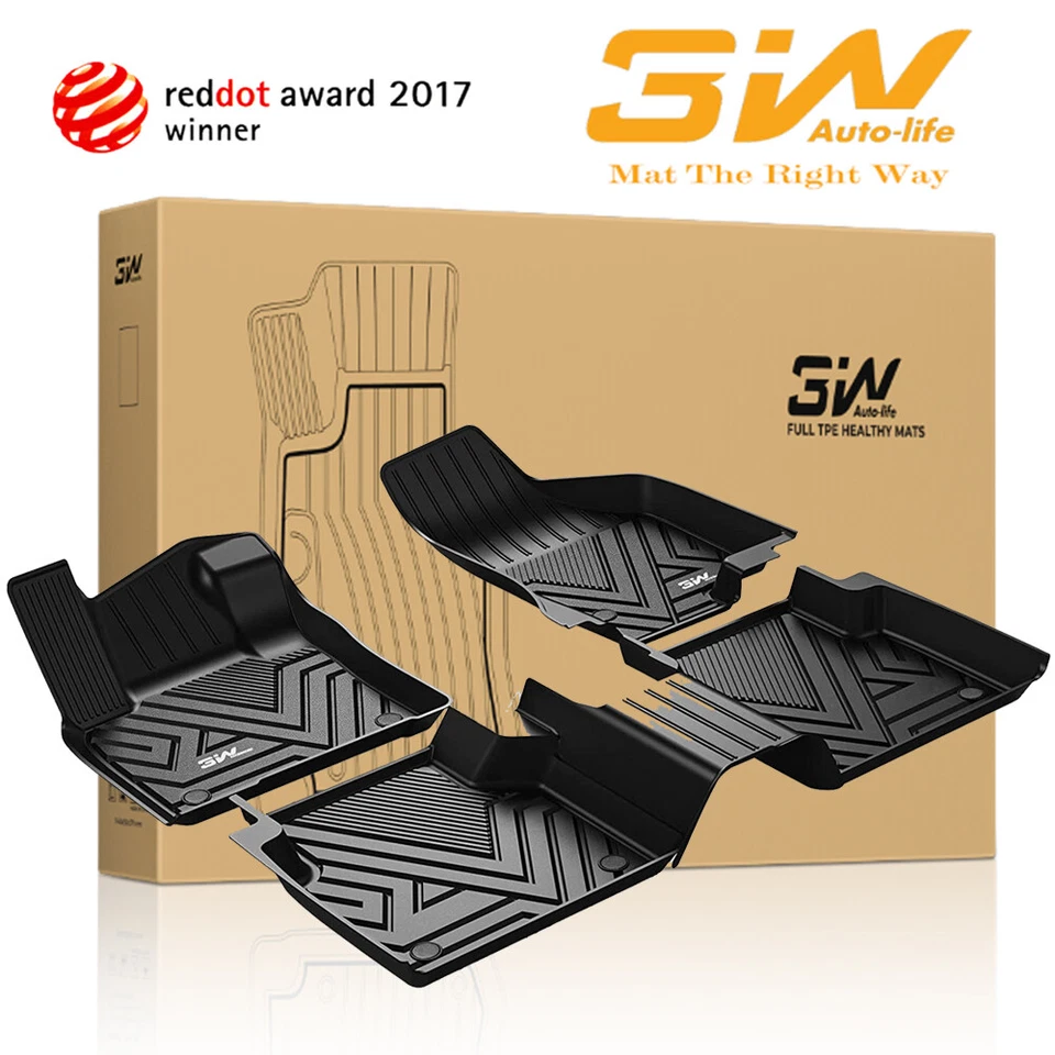 3W Floor Mats for Volkswagen Tiguan 2018-2024 TPE Car Floor Liners All Weather - Image 1 of 4