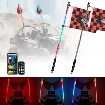 Frusta LED Auto RGB Luce e Bandiera Controllo APP 300 Colori 200 Modelli Universale - Immagine 1 di 4