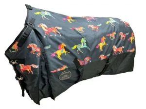 New! SOUTHWEST DESIGN RUNNING HORSE TURNOUT BLANKET 1200D Waterproof 80" - Picture 1 of 1