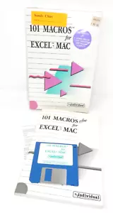 101 Macros Plus Excel Mac Software Vintage 3.5" Disc Keyboard Shortcuts Big Box - Picture 1 of 10