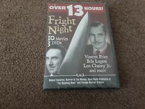 BRAND NEW, NEVER OPENED DVD. Fright Night. 10 Vintage Movies On 3 Dvd's. - Picture 1 of 2