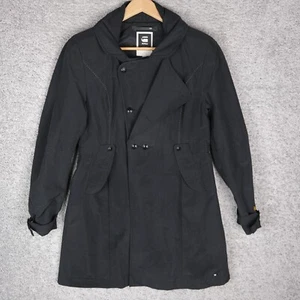 G-STAR WOMEN'S KOLBY TRENCH COAT size L LARGE BLACK MAT ASYMETRIC - Picture 1 of 10