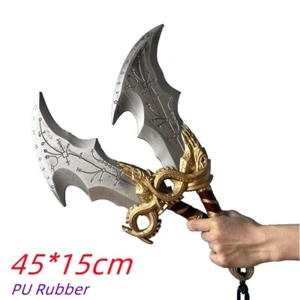 2Pcs God of War 4 Athena Blade Tomahawk Chained Cosplay Axe Prop Safety PU Model - Picture 1 of 7