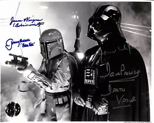 Star Wars ESB Darth Vader & Boba Fett on Bespin signed by 4x 8x10 Photo OPIX BAS - Picture 1 of 4
