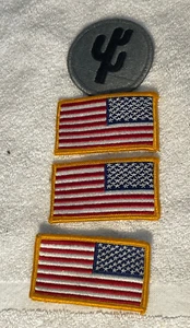 3 - US MILITARY RIGHT SHOULDER FLAG PATCH WITH HOOK AND LOOP REVERSE - Picture 1 of 6