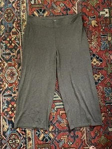 Eileen Fisher Italian Yarn Cropped Wide Leg Trousers Size L Petite Stretch Gray - Picture 1 of 5