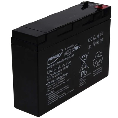 POWERY Batería de plomo potente FP1245B compatible con Panasonic UP-VW1220P1 12V 4500mAh/54Wh Le