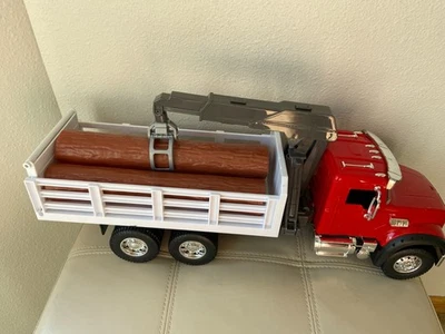 1/18th Mack Granite Log Trailer Truck In Red With Logs 17126 EXCELLENT - Image 1 of 4