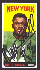 1965 Topps #127 Matt Snell NEW YORK JETS handsigniert signed AUTO SUPER BOWL III - Bild 1 von 2