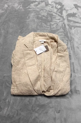 J.Jill Women's Large Beige Oatmeal Easy Eyelet Blazer NWT - Image 1 of 4