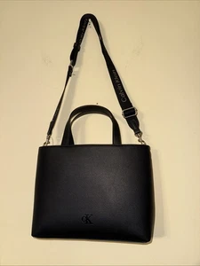 Bolso de Mano Bandolera CALVIN KLEIN Rita Cuero Negro Nuevo Con Etiquetas. - Imagen 1 de 15