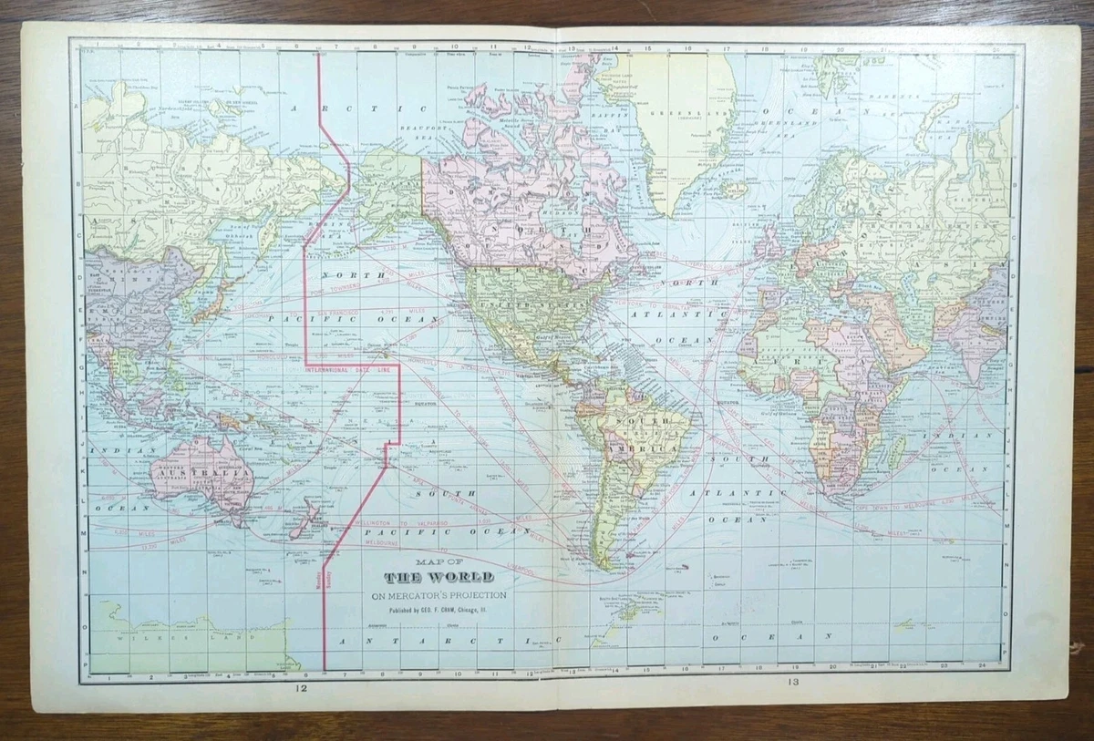 1900-1909 Date Range Antique World Maps & Atlases for sale | eBay