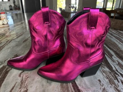 🩷 Botas al tobillo occidentales Soda para mujer cosidas punta tacón bajo - talla 8🩷 Foto 1 de 4