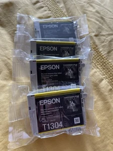 Four Epson T1304 Ink Cartridges New & Unopened - Photo 1/1
