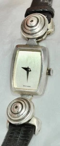 Nachlass NY Designer Lisa Jenks Sterling 6 Jewels Retro Bullseye Design Uhr - Bild 1 von 8