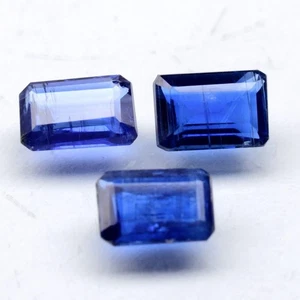 💎 2.07ct 3pcs Lot Octagon Natural Blue Kyanite - Untreated, Nepal Gemstone - Picture 1 of 4