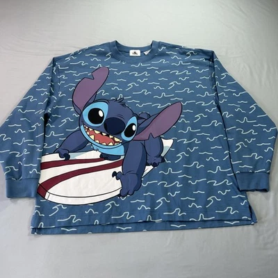 Sudadera Disney Stitch Para Hombres XL Azul Disneyland Resort Surfer Gráfico Pullover Foto 1 de 4