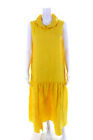 Cos Womens Round Collared Sleeveless Pocket Maxi Shift Dress Yellow Size 10
