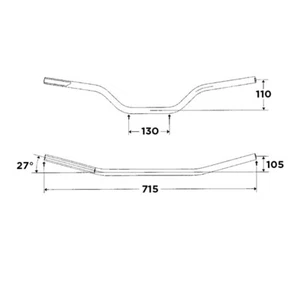 Handlebar WRP FAT STREET Medium Fold BLACK Color (Ref.WRP WD-2201-014) - Picture 1 of 1