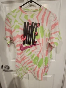 Nike Sportswear Festival Tie Dye T-Shirt Men's Size Small medium Pink Green Tee - Picture 1 of 3