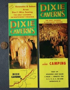 Roanoke Salem Virginia Dixie Caverns Caves de la década de 1960 2 DOS folletos conjunto EE. UU. 11-- - Imagen 1 de 1